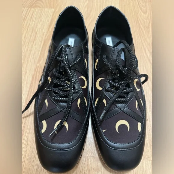 Jimmy Choo x Marine Serre printed leather-trimmed sneakers